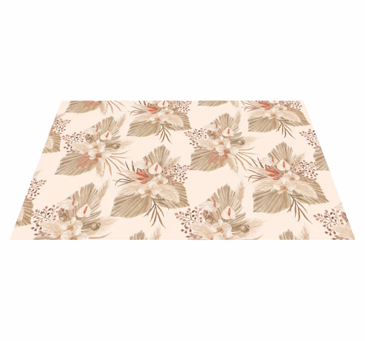 Alfombra vinílica flores flores secas beige - TenVinilo