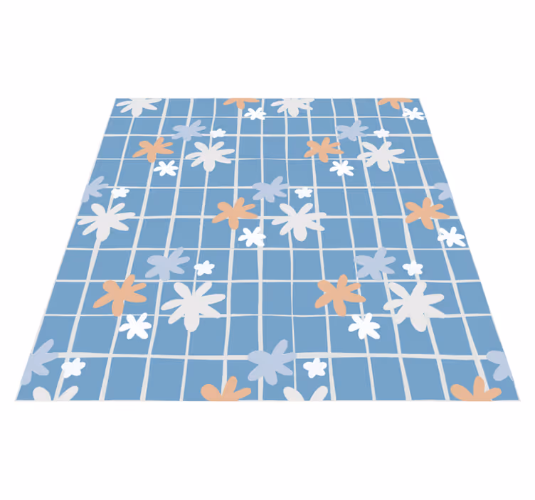 Alfombra vinílica flores ilustración de elementos florales - TenVinilo