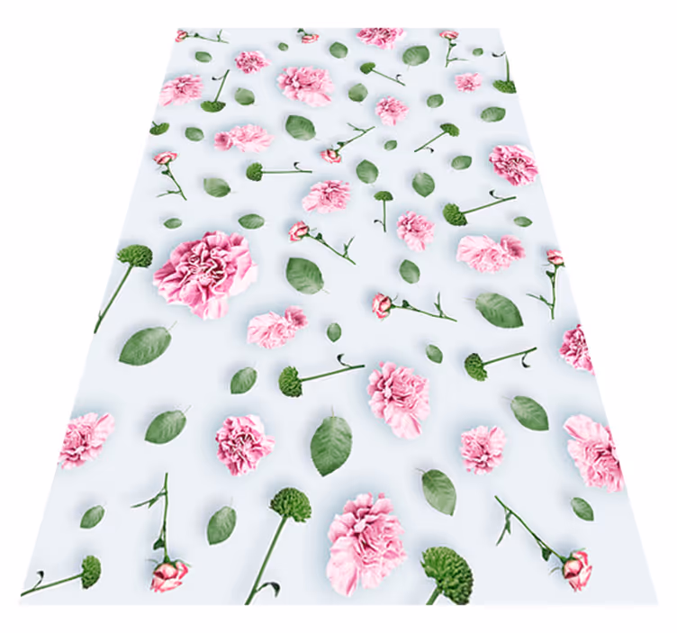 Alfombra vinílica flores plantas flores - TenVinilo