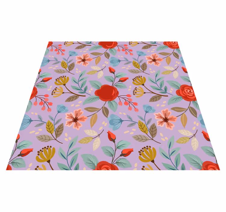 Alfombra vinílica flores coloridas - TenVinilo