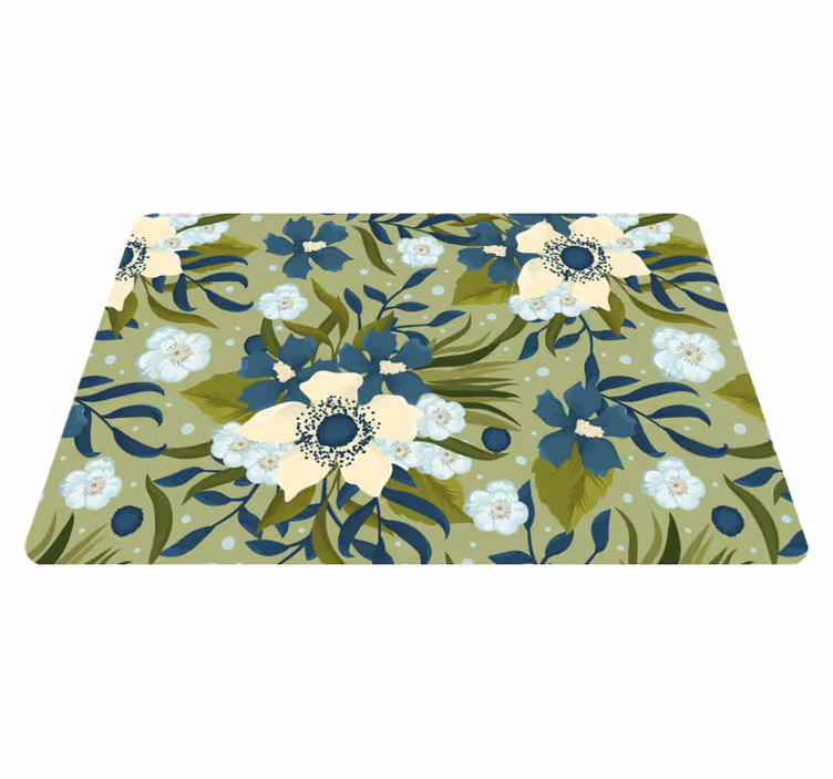 Alfombra vinílica flores patrón colorido de verano - TenVinilo