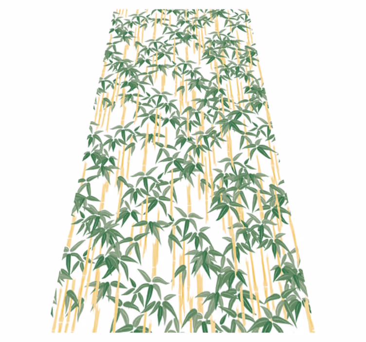 Alfombra vinílica flores ramas de bambú para ventana - TenVinilo