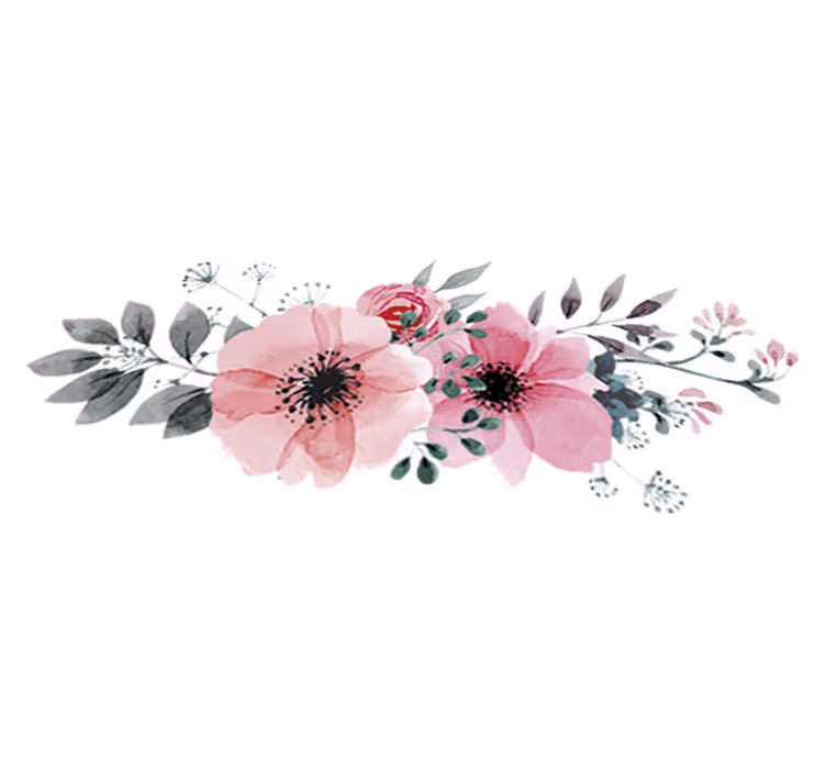 Alfombra vinílica flores amapolas aquarella - TenVinilo
