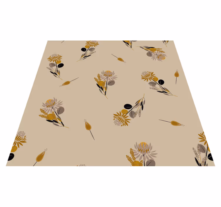 Alfombra vinilo comedor flores vintage - TenVinilo