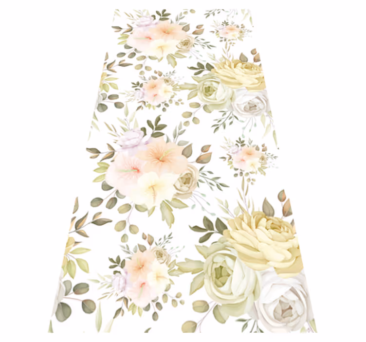 Alfombra vinílica flores diseño floral hermoso - TenVinilo