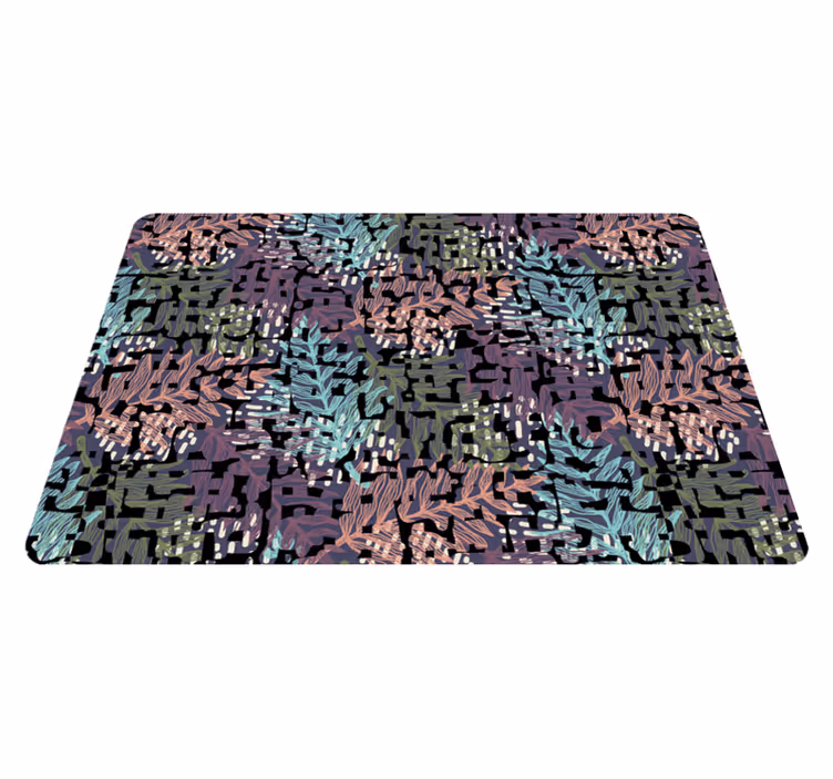 Alfombra vinilo comedor flora colorida y vibrante - TenVinilo