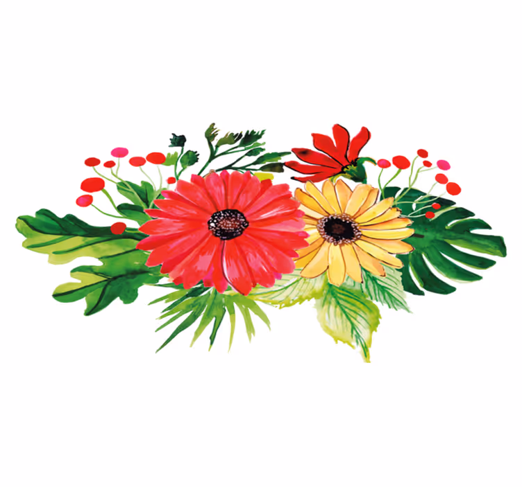 Alfombra vinílica flores diseño horizontal elegante - TenVinilo