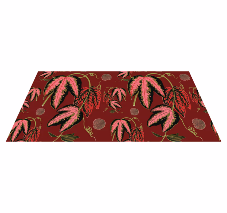 Alfombra vinílica flores tonos cálidos maranta - TenVinilo