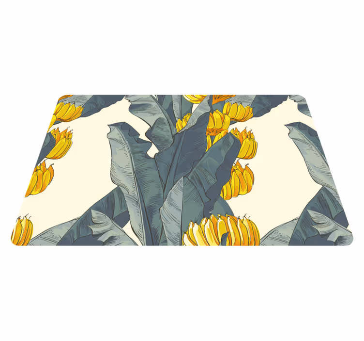 Alfombra vinílica flores diseño artístico de platanera - TenVinilo