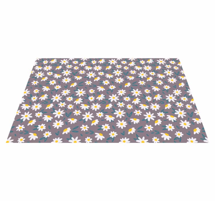 Alfombra vinílica flores patrón de margaritas pequeñas - TenVinilo