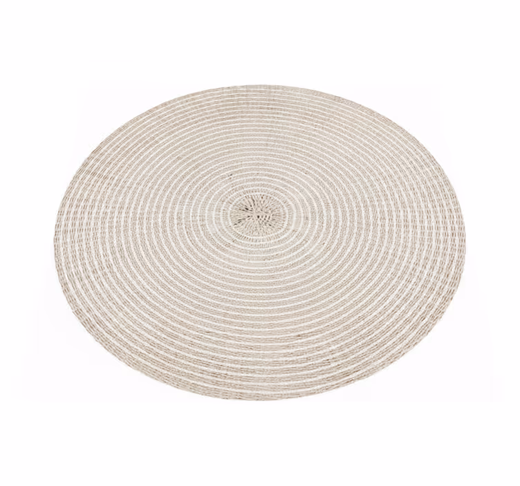 Alfombra vinílica minimalista espiral tejido crema - TenVinilo
