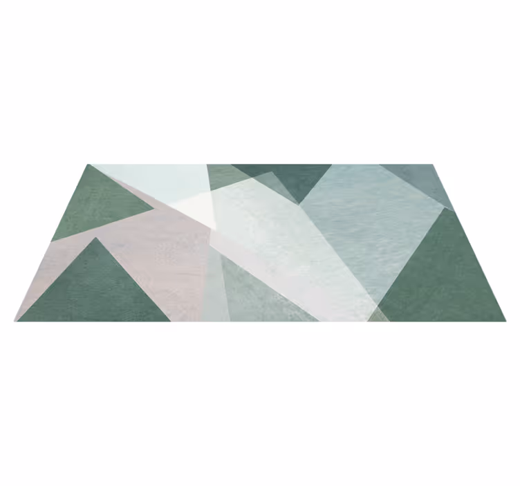 Alfombra vinílica geométrica en verde salvia - TenVinilo