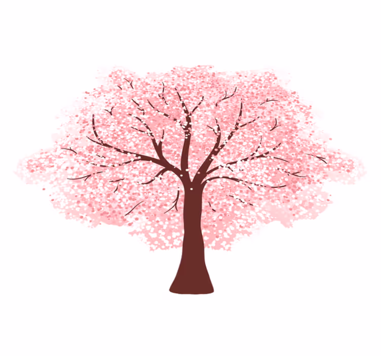 Alfombra vinílica flores árbol de cerezas en flor - TenVinilo