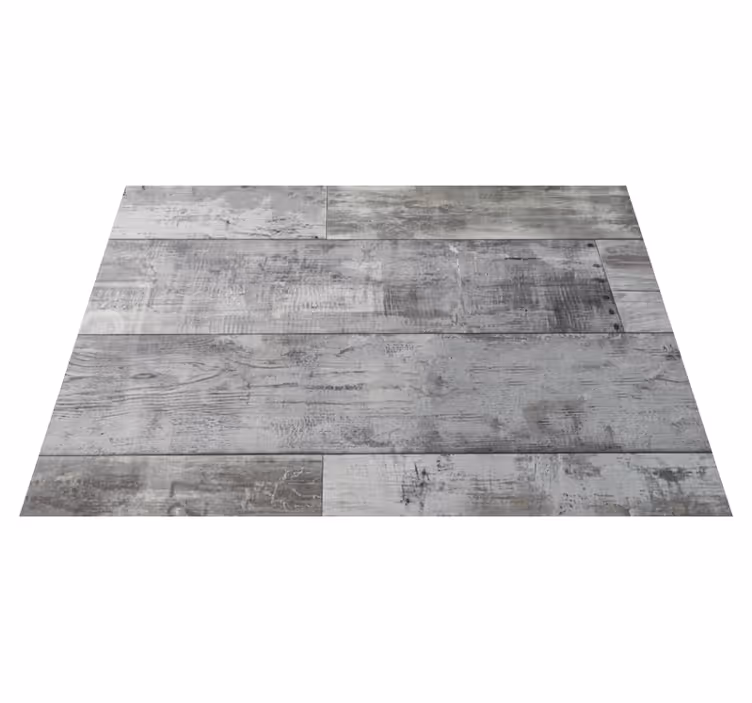 Alfombra vinilo comedor tablones de madera gris - TenVinilo
