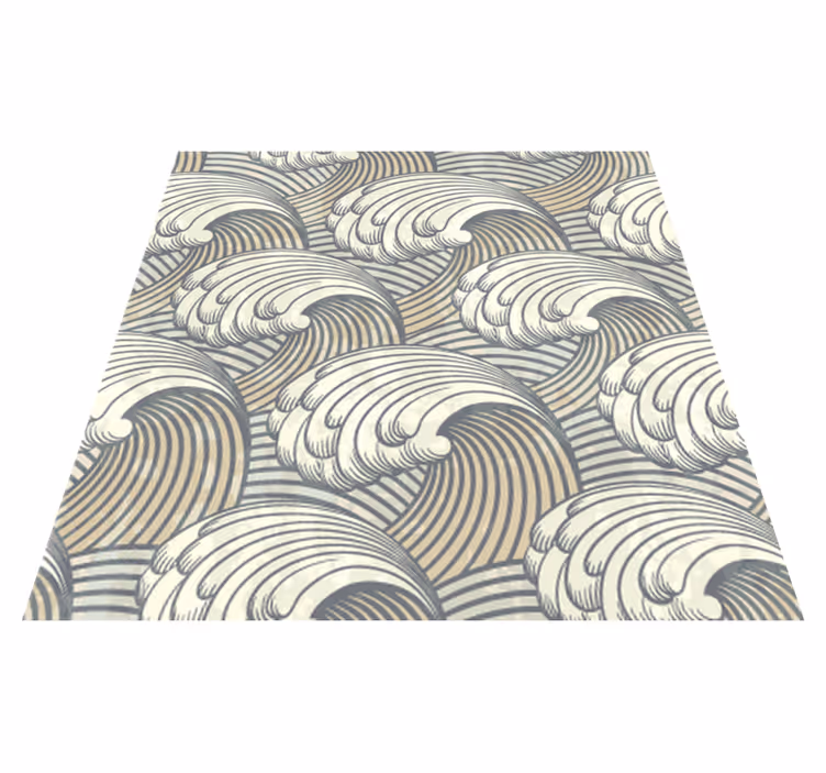Alfombra vinilo comedor olas vintage - TenVinilo