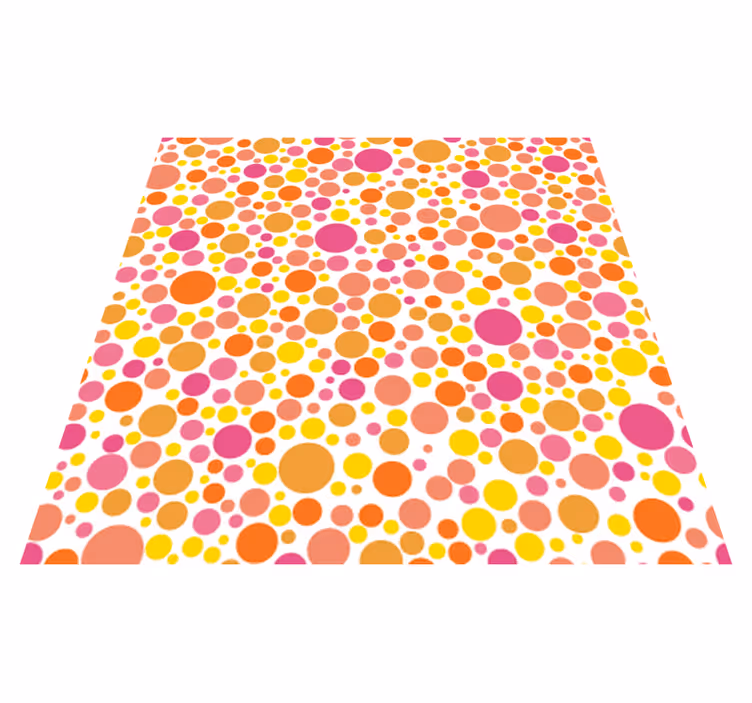 Alfombra vinilo comedor burbujas cálidas - TenVinilo