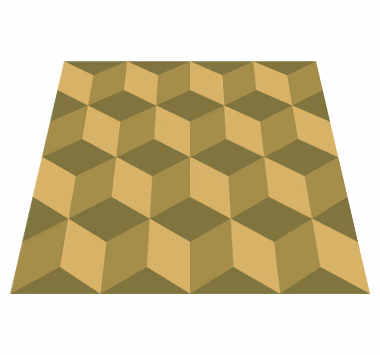 Alfombra vinilo comedor cubos 3d beige - TenVinilo