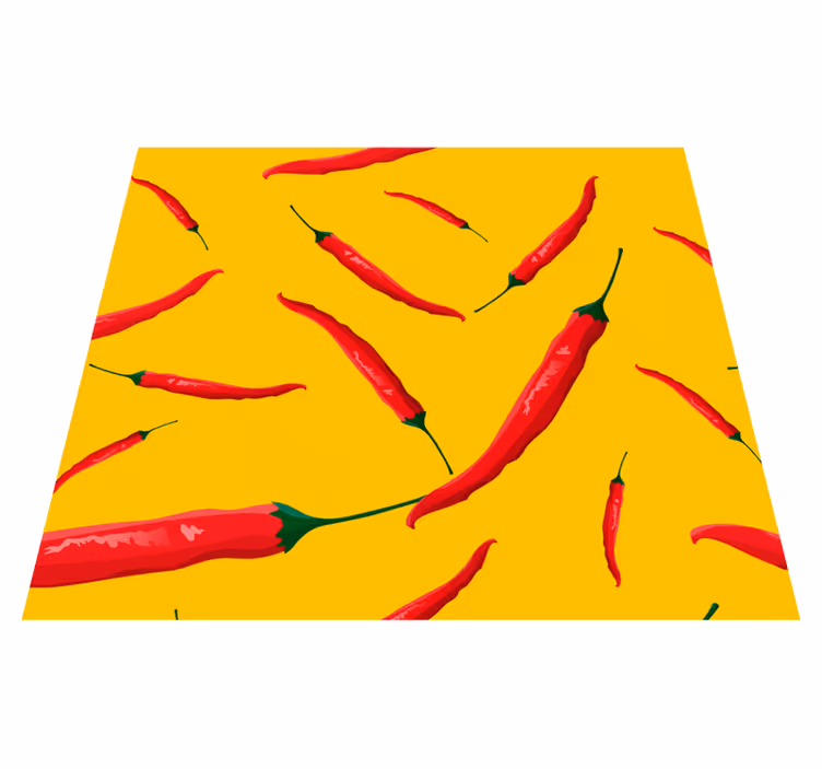 Alfombra vinílica cocina pimientos rojos y amarillos - TenVinilo