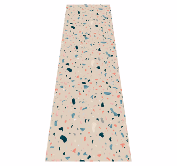 Alfombra vinílica cocina patrón terrazzo pintado a mano - TenVinilo