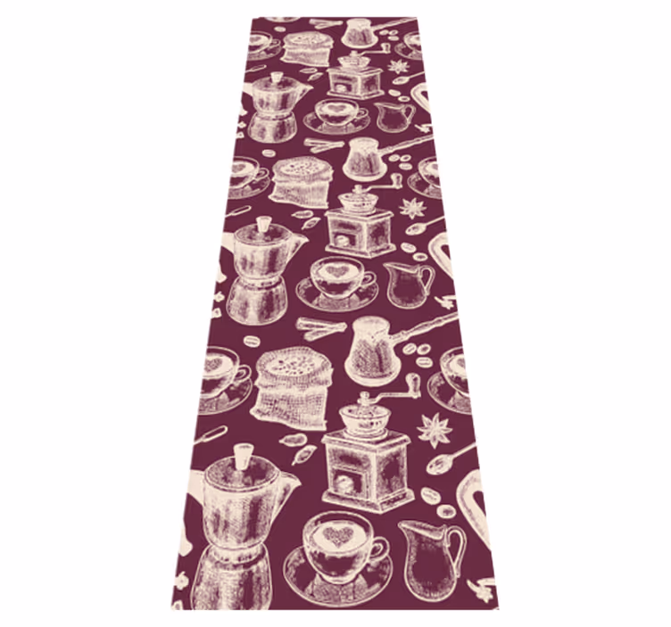 Alfombra vinílica cocina diseño de café - TenVinilo