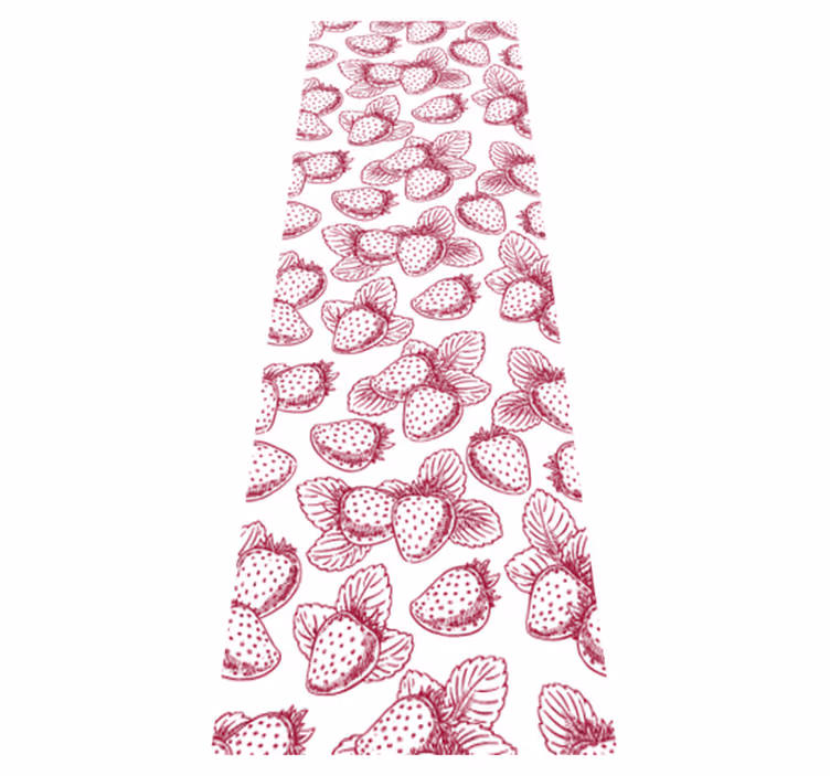 Alfombra vinílica cocina patrón de fresas lindo - TenVinilo