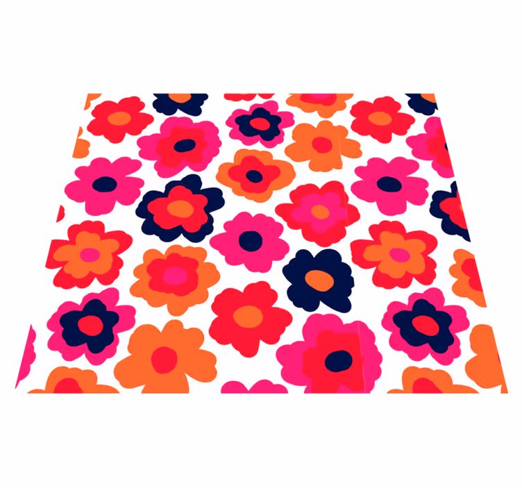 Alfombra vinílica flores amapola roja - TenVinilo
