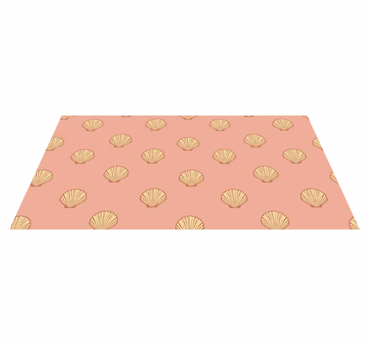 Alfombra vinílica flores patrón de conchas - TenVinilo