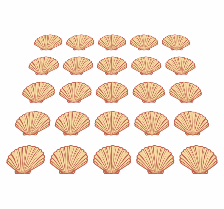 Alfombra vinílica flores patrón de conchas - TenVinilo