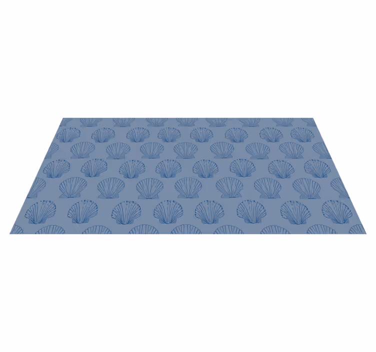 Alfombra vinílica flores con motivo de conchas - TenVinilo