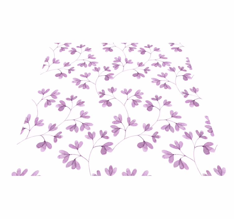 Alfombra vinílica flores patrón floral púrpura - TenVinilo