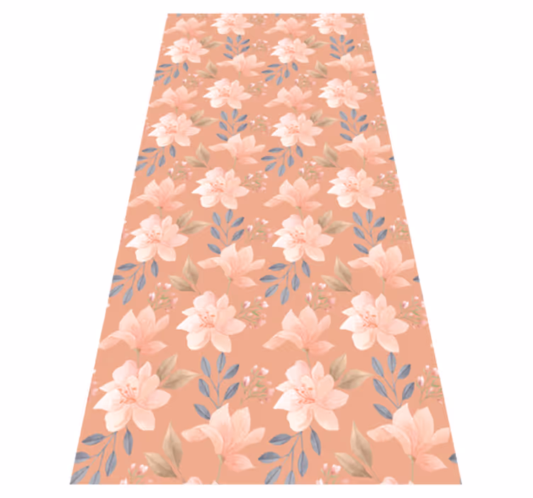 Alfombra vinílica flores con patrón floral en brotes - TenVinilo