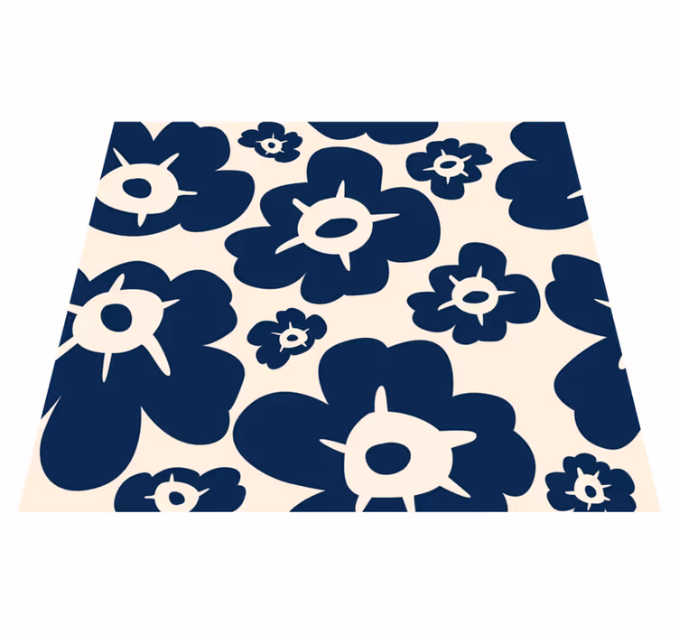 Alfombra vinílica dormitorio amapola azul oscuro - TenVinilo