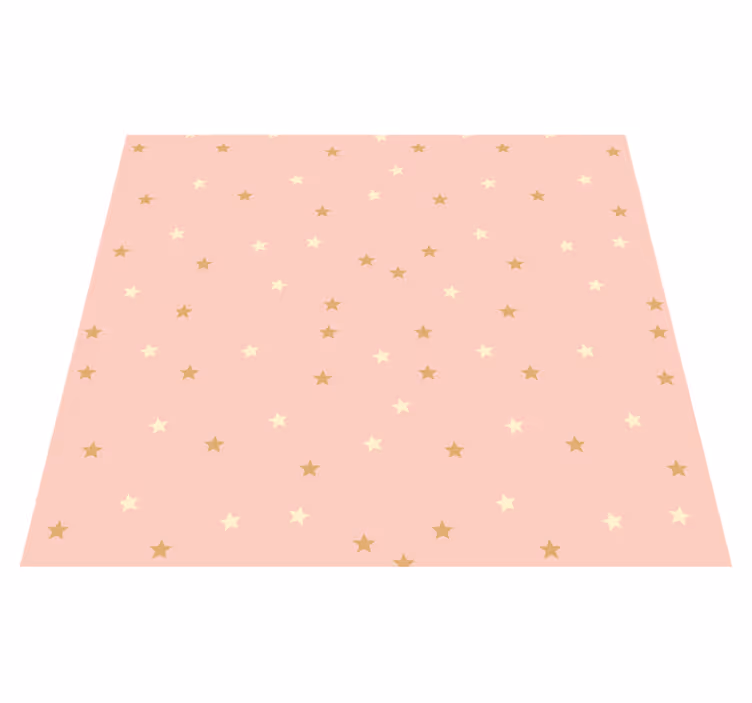 Alfombra vinílica de estrellas doradas sobre rosa - TenVinilo