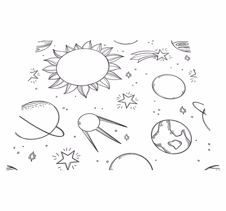 Alfombra vinílica de estrellas espacio infantil - TenVinilo