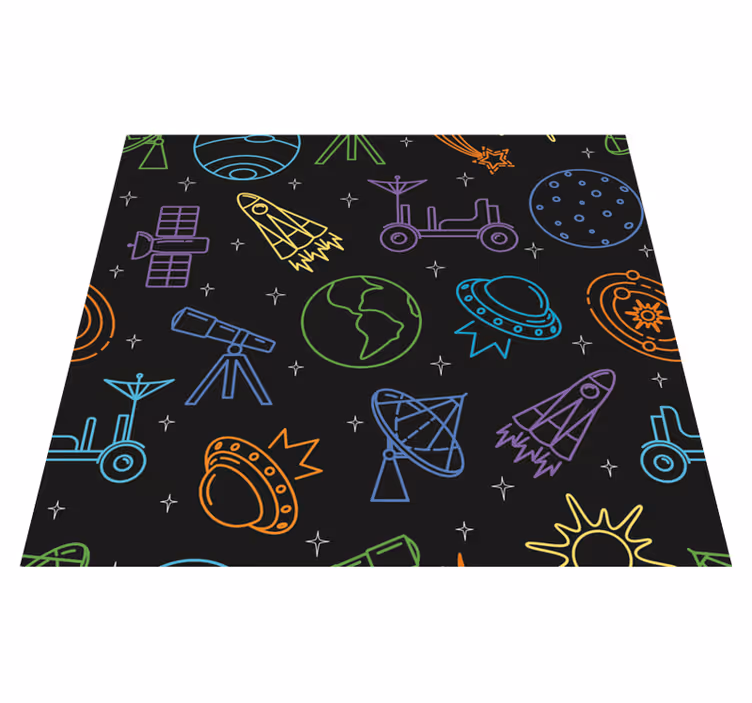 Alfombra vinílica de estrellas iconos del espacio - TenVinilo