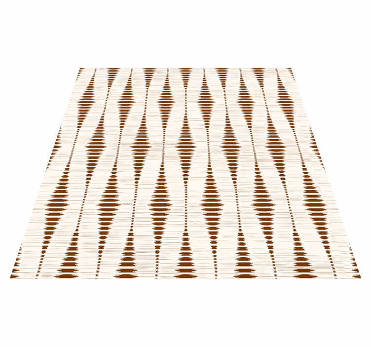 Alfombra vinílica geométrica marrón chocolate ikat - TenVinilo