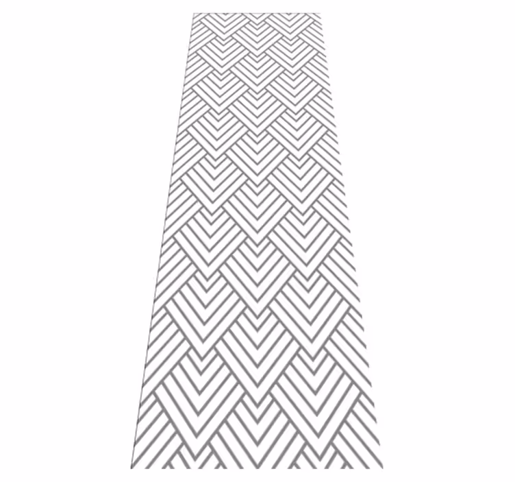 Alfombra vinílica geométrica patrón triángulo blanco - TenVinilo