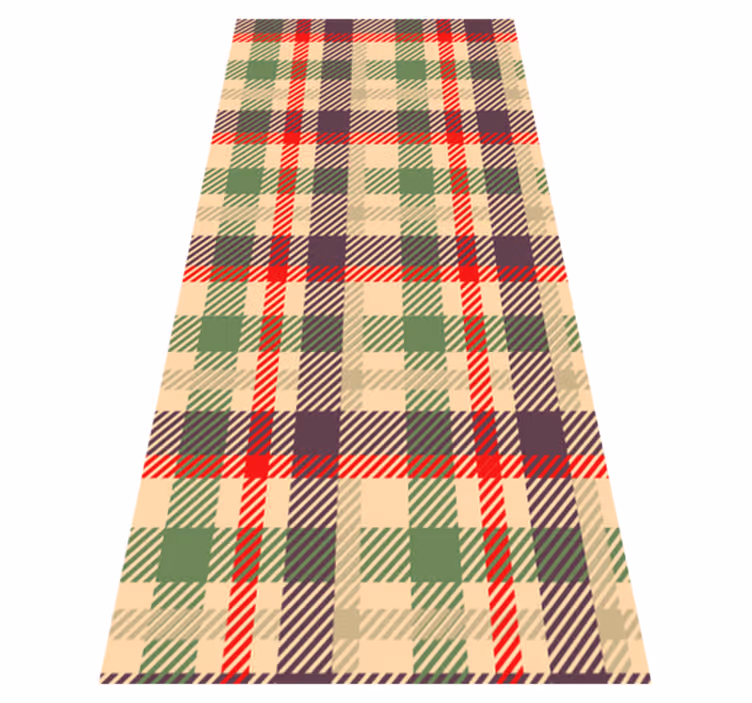Alfombra vinílica navidad tartán rojo y verde - TenVinilo