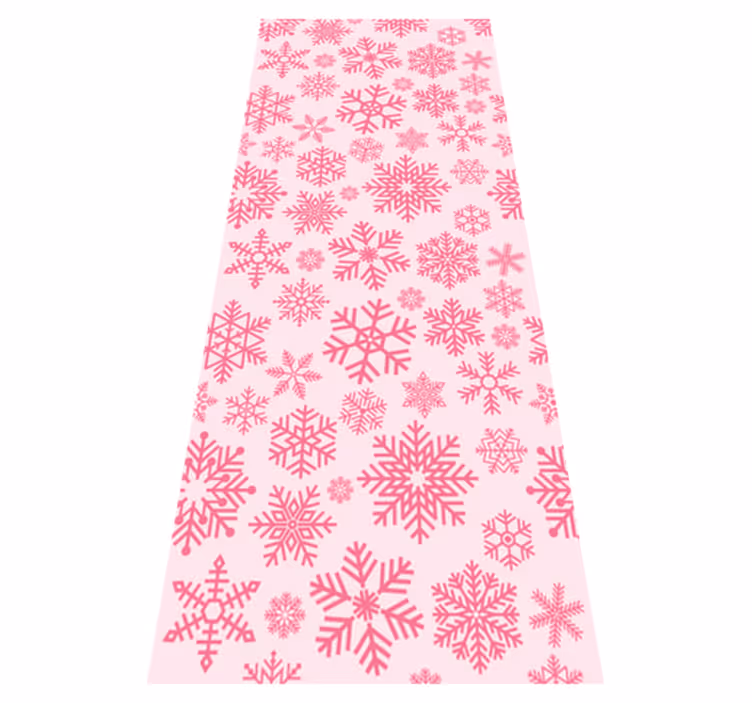 Alfombra vinílica navidad diseño copos rosas - TenVinilo