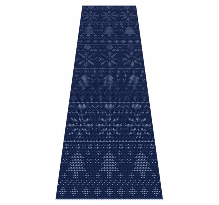 Alfombra vinílica navidad patrón tejido azul marino - TenVinilo