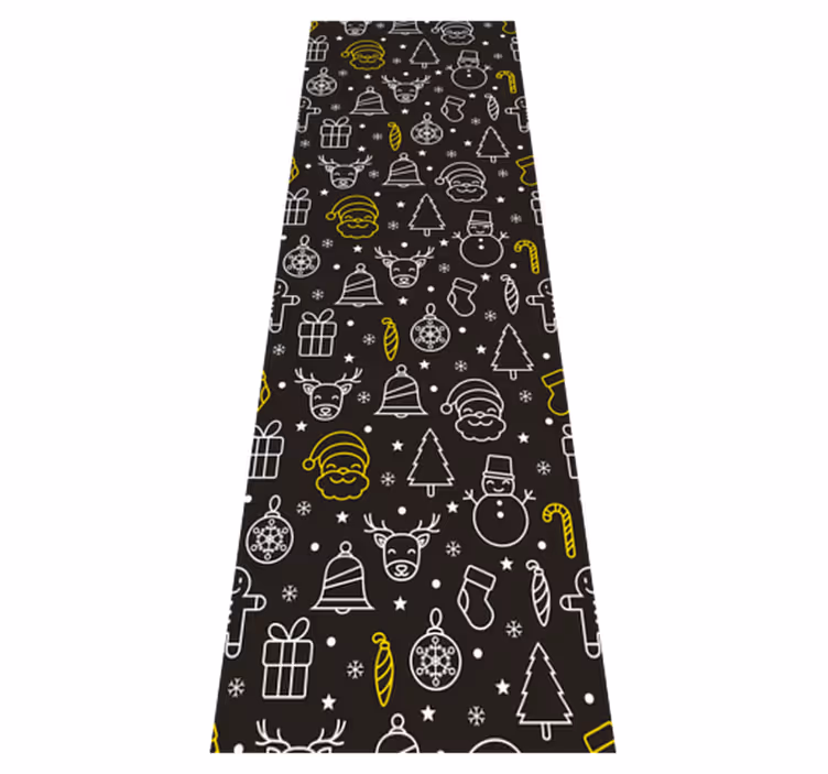 Alfombra vinílica navidad diseño navideño fondo negro - TenVinilo
