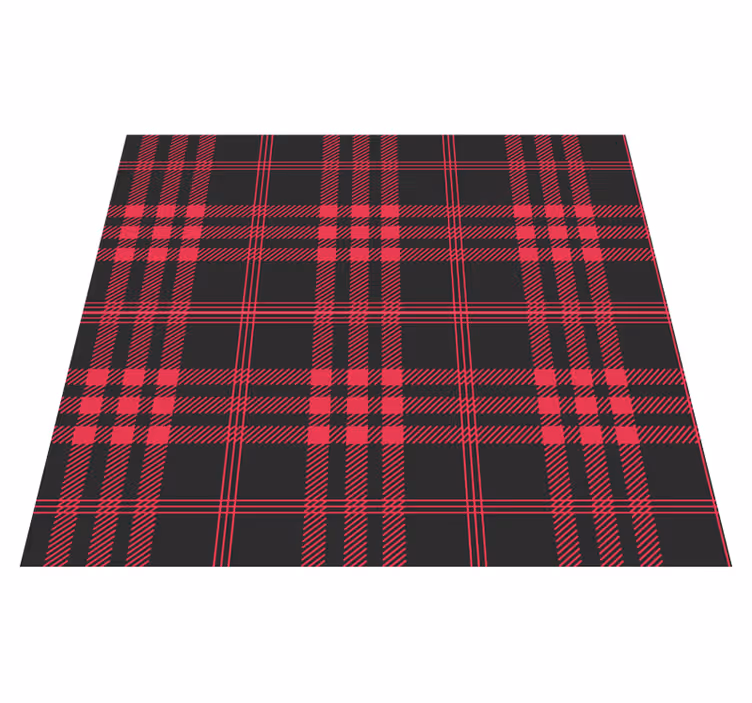 Alfombra vinílica dormitorio patrón de tartan navideño - TenVinilo