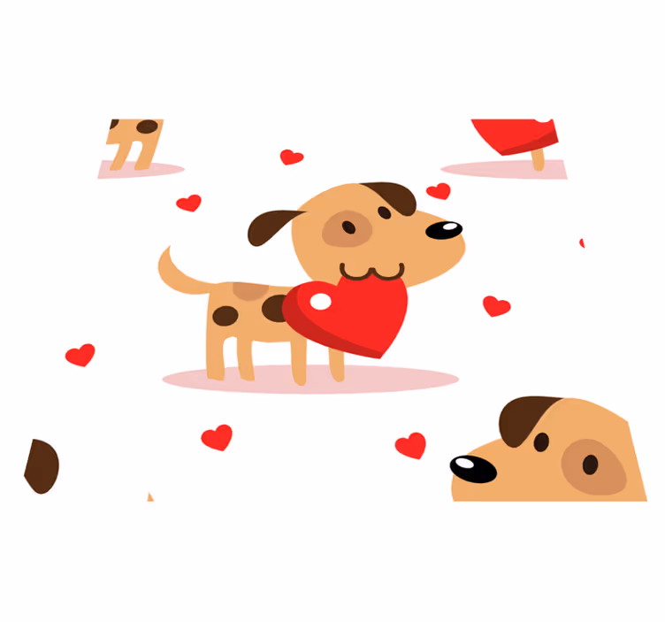 Alfombra vinílica dormitorio perros rojos - TenVinilo