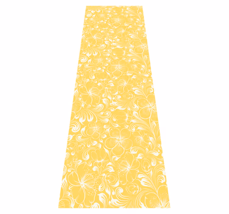 Alfombra vinílica dormitorio estilo grandmillenial amarillo - TenVinilo