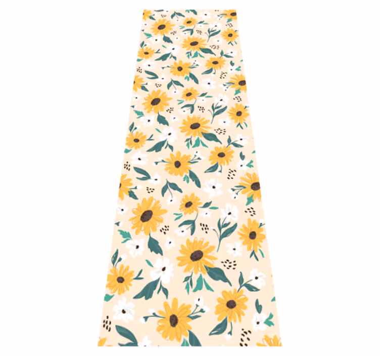 Alfombra vinílica dormitorio fondo beige girasol - TenVinilo