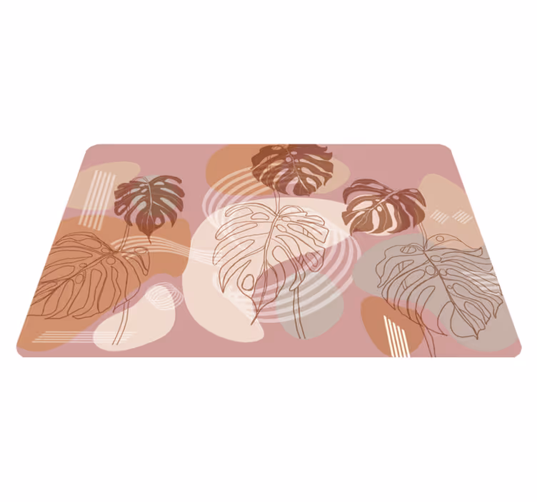 Alfombra vinílica naturaleza dibujo continuo de hojas - TenVinilo