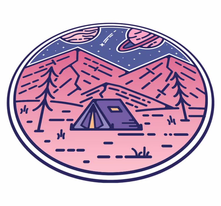 Alfombra vinílica naturaleza escena de aventura camping - TenVinilo