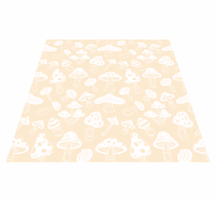 Alfombra vinílica flores diseño de champiñones beige - TenVinilo