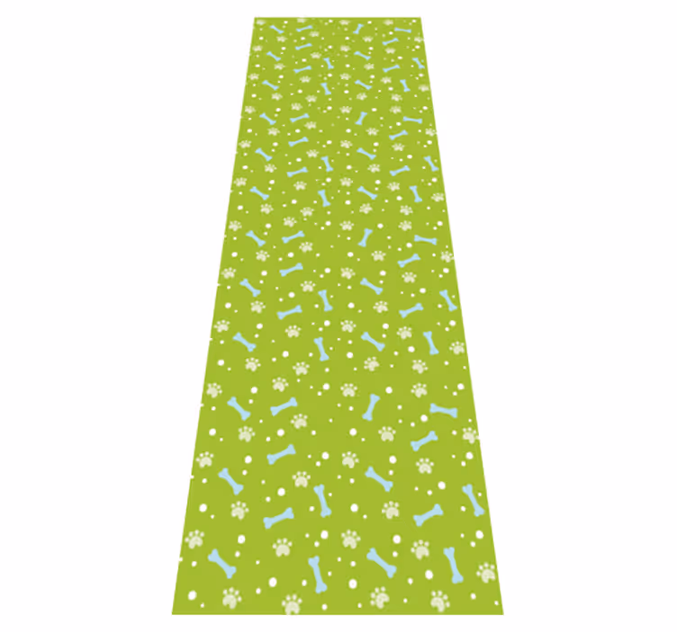 Alfombra vinílica dormitorio patas de perro azul y verde - TenVinilo