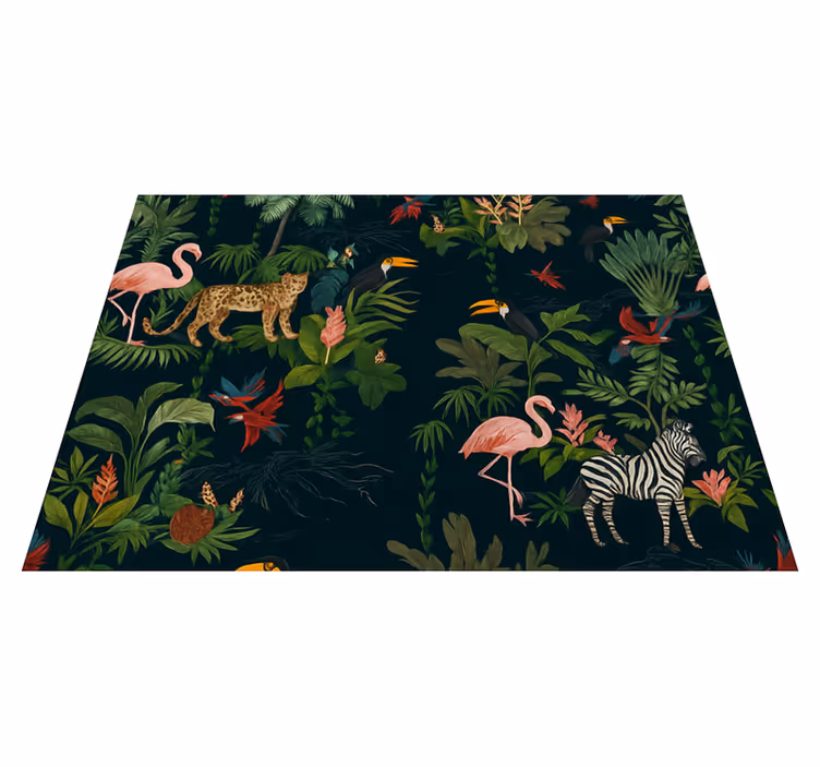 Alfombra vinílica dormitorio diseño exótico oscuro - TenVinilo